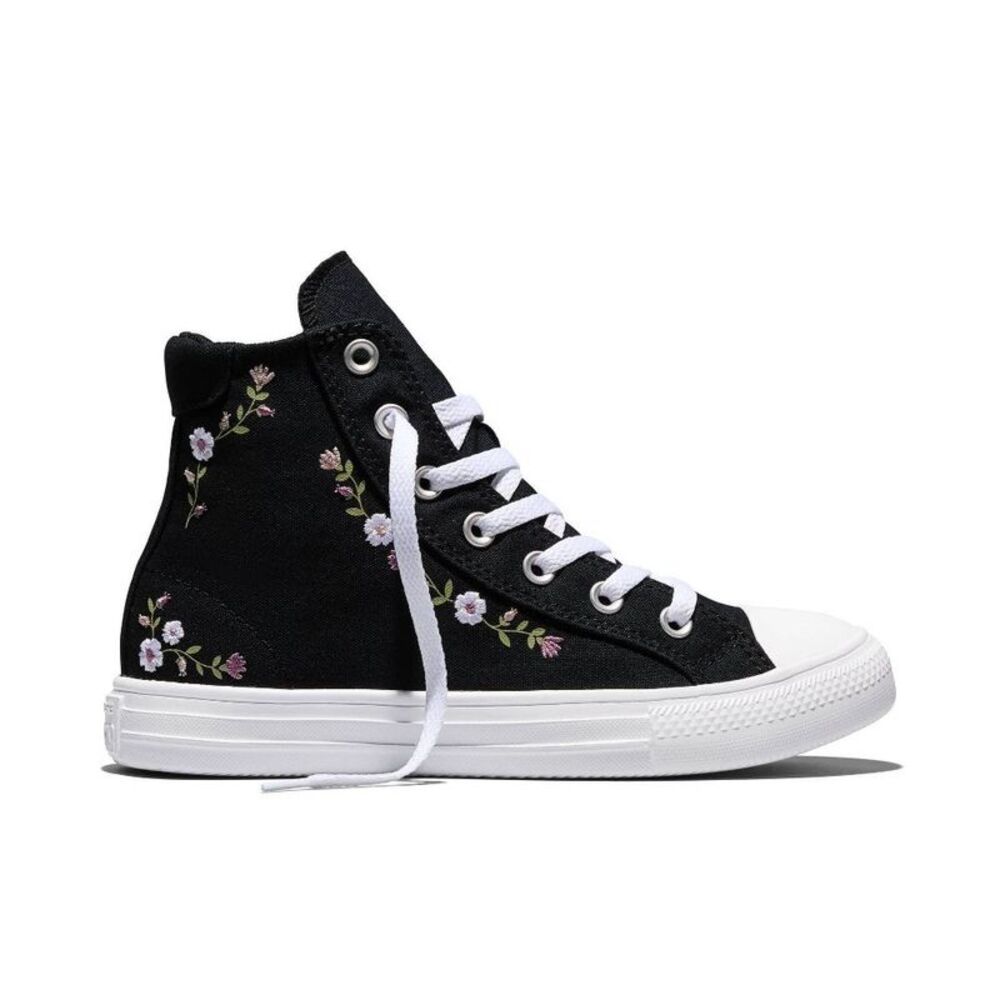 Converse Adult Original High Top Sneakers - Black Floral M5.5/W7.5